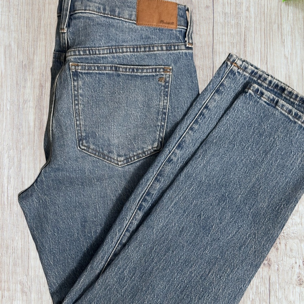 Madewell Distressed Blue Straight Leg Jeans